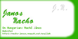 janos macho business card